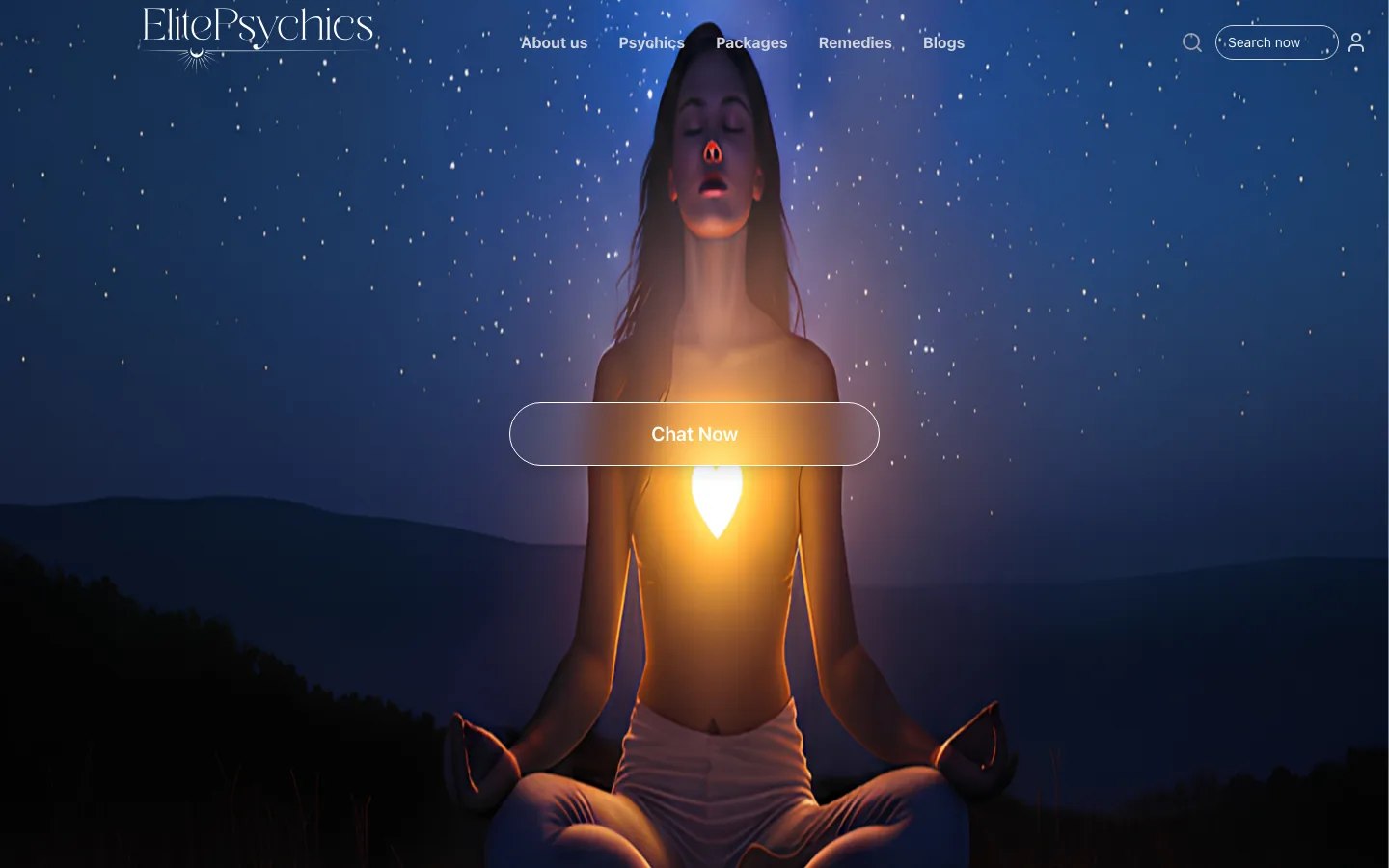 Elite Psychics — desktop homepage