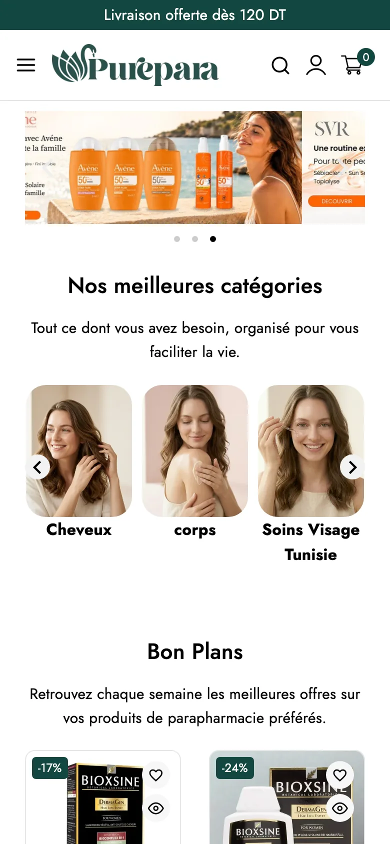 PurePara — mobile view