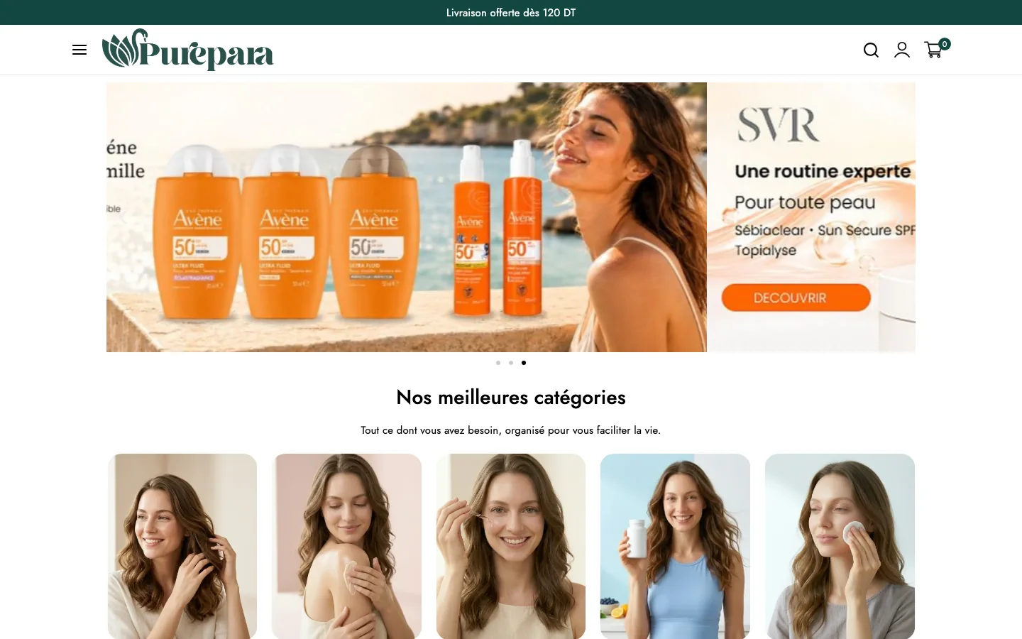 PurePara — desktop homepage