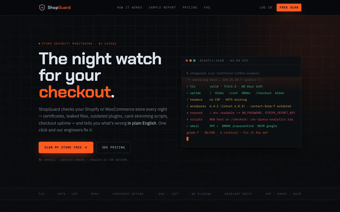 ShopGuard — desktop homepage