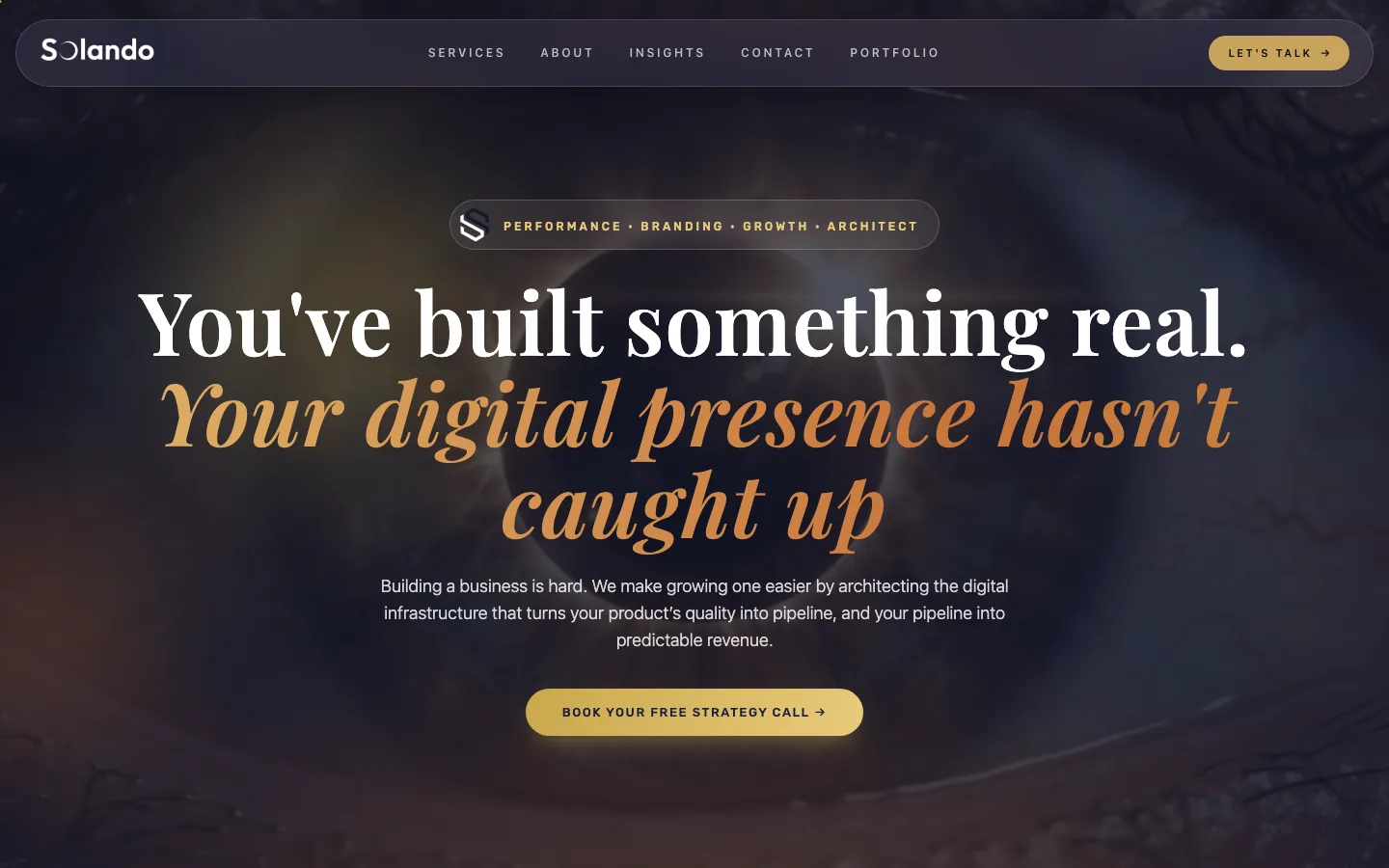 Solando Digital — desktop homepage